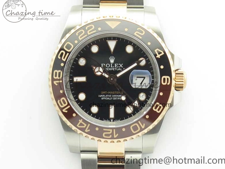 SS SS RG II Edition Black RG Black Bezel Best Dial GMF 126711CHNR 904L on GMT-Master Ceramic 904L Brown A2836 Bracelet 0510